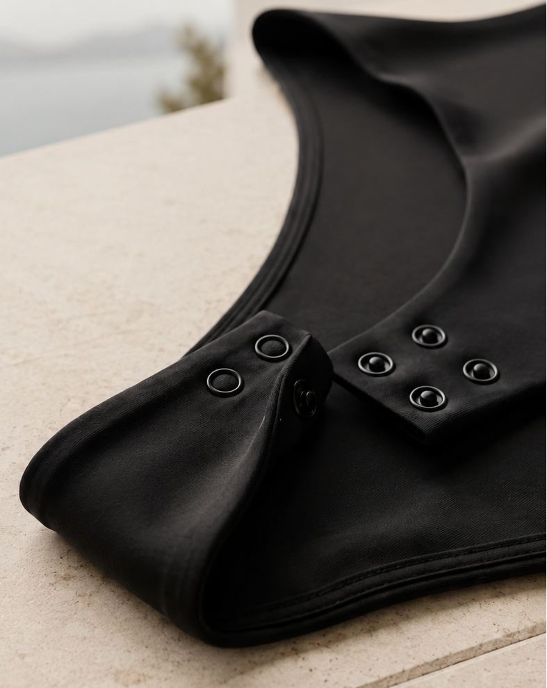 The Paris Long-Sleeve Bodysuit in Black