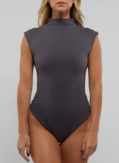 The Cap sleeve Bodysuit in Grey: ComfiClose™