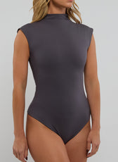 The Cap sleeve Bodysuit in Grey: ComfiClose™