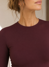 The Paris Long Sleeve Bodysuit in Burgundy